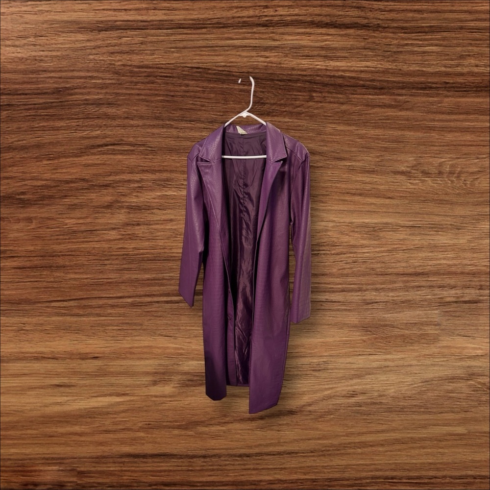 Mens Elegant Purple Trench Coat